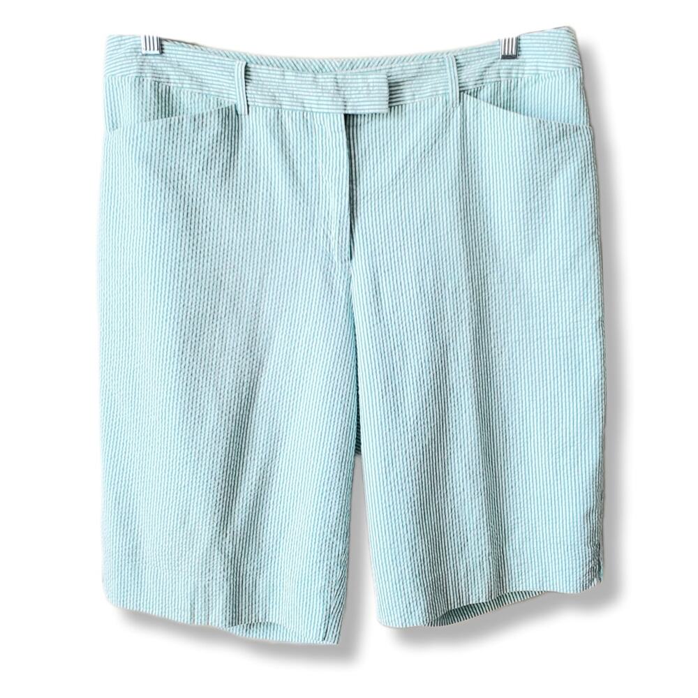 VTG 90s Pendleton Women Stripe Seersucker Bermuda Short 14 Preppy Coastal Casual